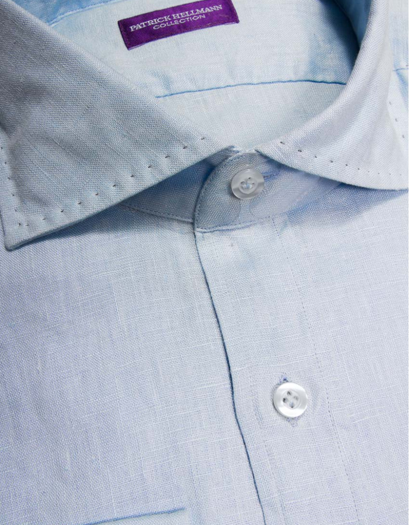 Patrick Hellmann Collection 100% Linen Light Blue Shirt image
